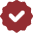 Red checkmark icon.