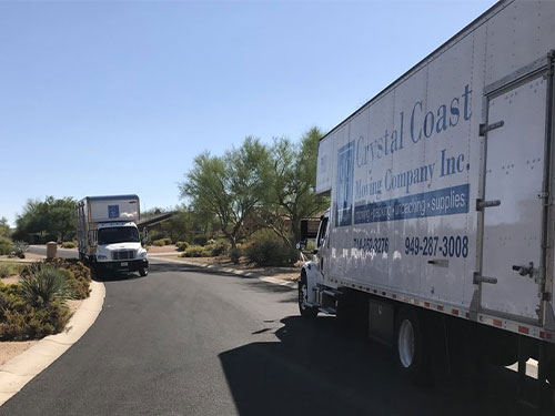 Crystal Coast Moving trucks ready for long distance move